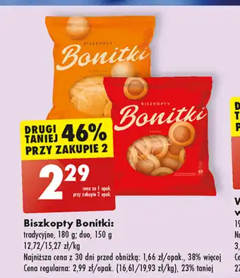 Biedronka Biszkopty Bonitki: tradycyjne, 180 g oferta