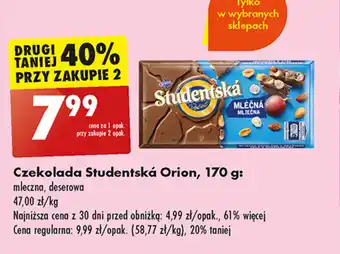 Biedronka Czekolada Studentská Orion, 170 g oferta