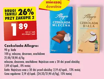 Biedronka Czekolada Allegro 90 g oferta