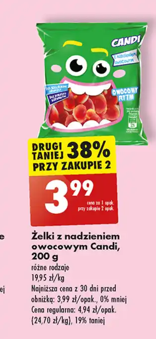 Biedronka Żelki z nadzieniem owocowym Candi, 200 g oferta