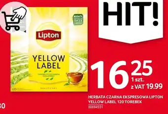 Selgros HERBATA CZARNA EKSPRESOWA LIPTON YELLOW LABEL 120 TOREBEK oferta