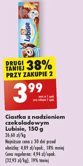 Biedronka Ciastka z nadzieniem czekoladowym Lubisie, 150 g oferta
