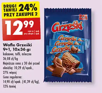 Biedronka Wafle Grześki 9+1, 10x36 g oferta