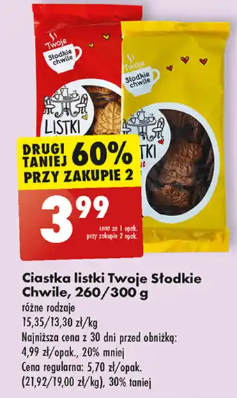Biedronka Ciastka listki Twoje Słodkie Chwile, 260/300 g oferta