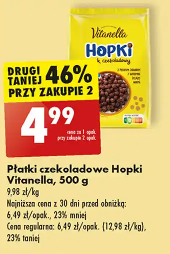Biedronka Płatki czekoladowe Hopki Vitanella, 500 g oferta