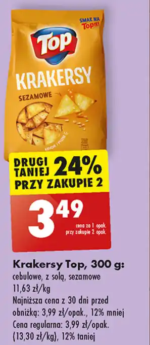 Biedronka Krakersy Top, 300 g oferta