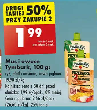 Biedronka Mus i owoce Tymbark, 100 g: oferta