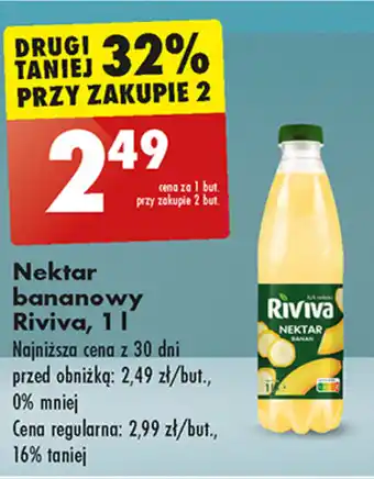 Biedronka Nektar bananowy Riviva, 1 L oferta