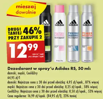Biedronka Dezodorant w spray'u Adidas RS, 50 ml oferta