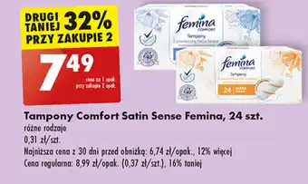 Biedronka Tampony Comfort Satin Sense Femina, 24 szt. oferta