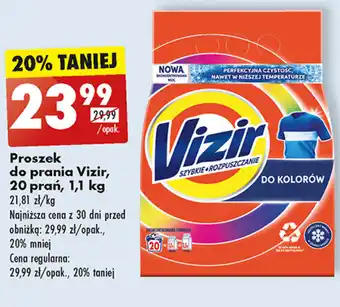Biedronka Proszek do prania Vizir, 20 prań, 1,1 kg oferta