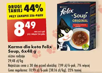 Biedronka Karma dla kota Felix Soup, 6x48 g oferta