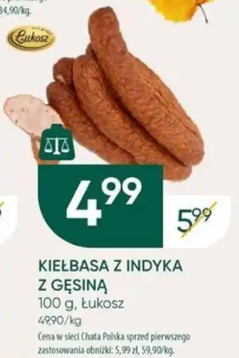 Chata Polska KIEŁBASA Z INDYKA Z GĘSINĄ 100 g oferta