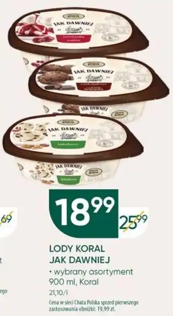 Chata Polska LODY KORAL JAK DAWNIEJ 900 ml oferta