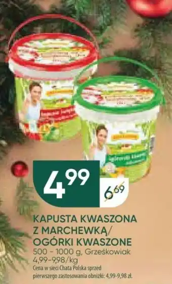 Chata Polska KAPUSTA KWASZONA Z MARCHEWKĄ/ OGÓRKI KWASZONE 500 - 1000 g oferta