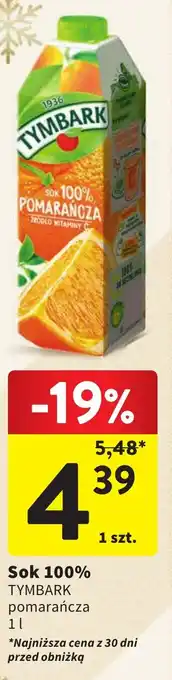Intermarche Sok 100% TYMBARK 1l oferta
