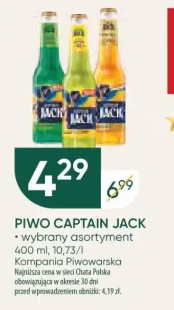 Chata Polska PIWO CAPTAIN JACK 400 ml oferta