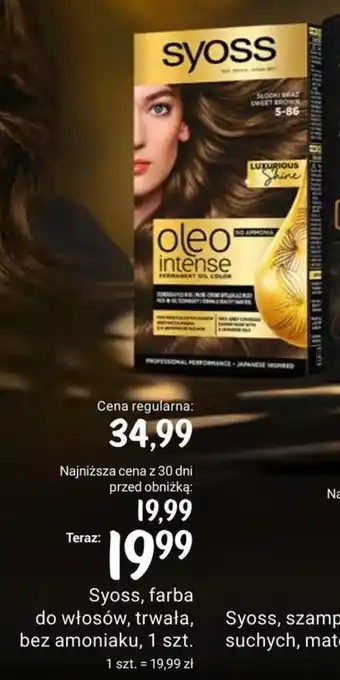 Rossmann Syoss, farba do włosów, trwała, bez amoniaku, 1 szt. oferta