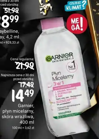 Rossmann Garnier, płyn micelarny, skóra wrażliwa, 400 ml oferta