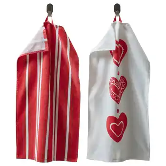 IKEA Vinterfint ręcznik do rąk, różne wzory biały/czerwony, 40x70 cm oferta