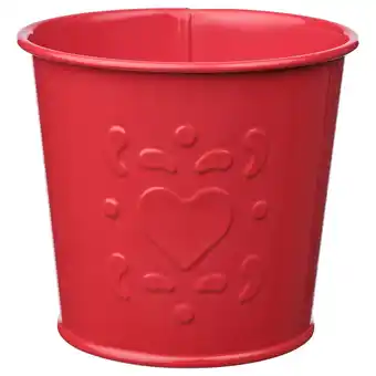 IKEA Vinterfint osłonka doniczki, wzór serce czerwony, 9 cm oferta