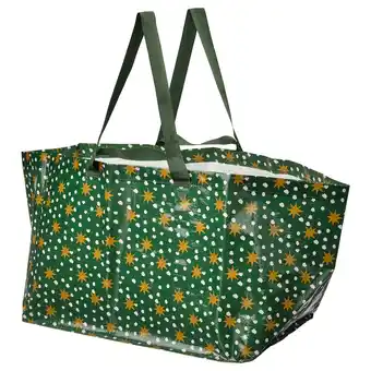 IKEA Vinterfint duża torba, wzór w gwiazdki zielony, 55x37x35 cm/71 l oferta