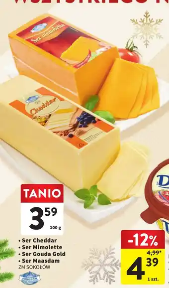 Intermarche Ser Cheddar Ser Mimolette Ser Gouda Gold Ser Maasdam 100g oferta