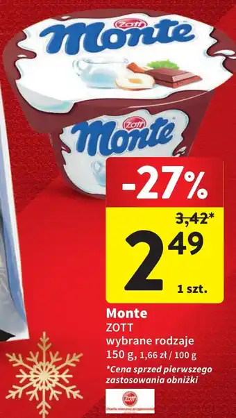 Intermarche Monte ZOTT 150 g oferta