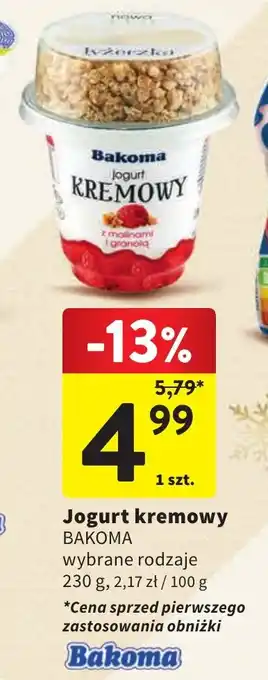 Intermarche Jogurt kremowy BAKOMA 230 g oferta
