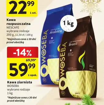 Intermarche Kawa ziarnista WOSEBA 1kg oferta