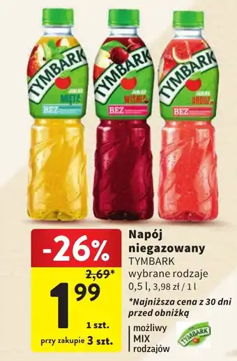 Intermarche Napój niegazowany TYMBARK 0,5l oferta