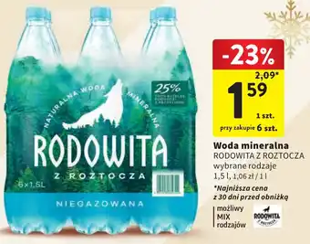 Intermarche Woda mineralna RODOWITA Z ROZTOCZA 1,5 l oferta