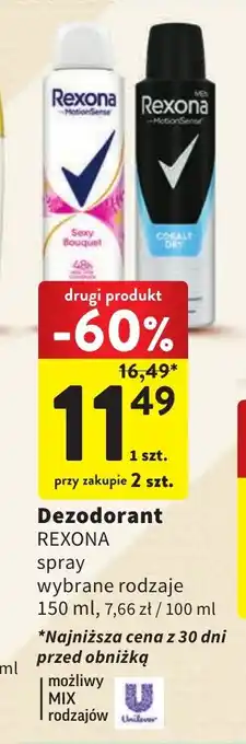 Intermarche Dezodorant Rexona 150ml oferta