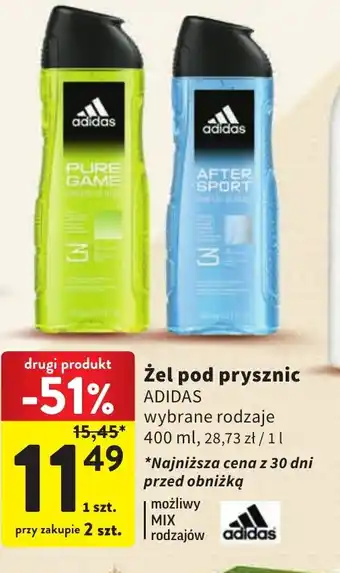 Intermarche żel pod prysznic adidas 400ml oferta