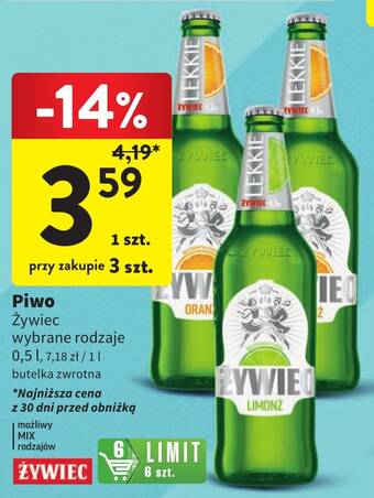 Intermarche Piwo Żywiec 0,5l oferta