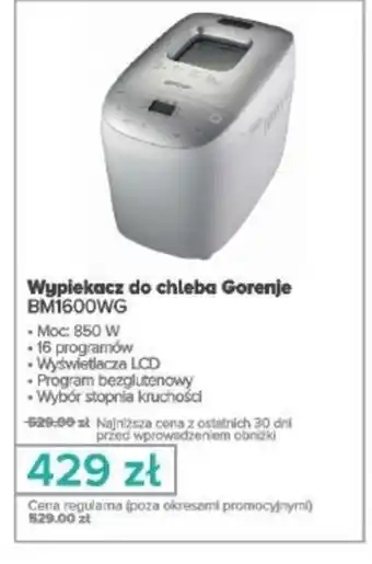Max Elektro Wypiekacz do chleba gorenje oferta
