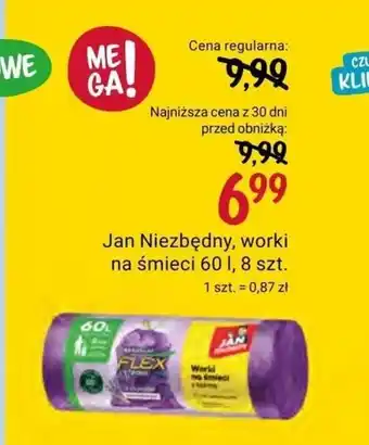 Rossmann Jan Niezbędny, worki na śmieci 60 l, 8 szt. oferta