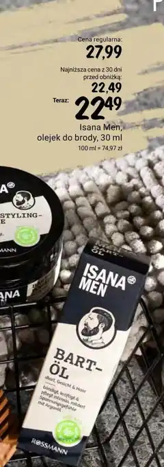 Rossmann Isana Men, olejek do brody, 30 ml oferta