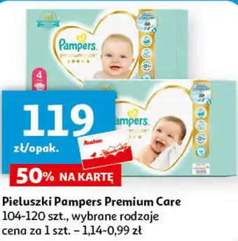 Auchan Pieluszki Pampers Premium Care 104-120 szt. oferta