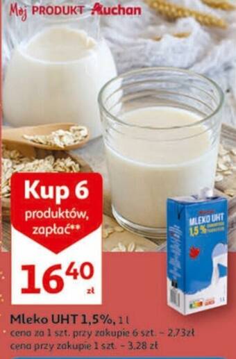 Auchan Mleko UHT 1,5% 1l oferta