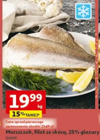 Auchan Morszczuk filet ze skórą 25% glazury 1kg oferta