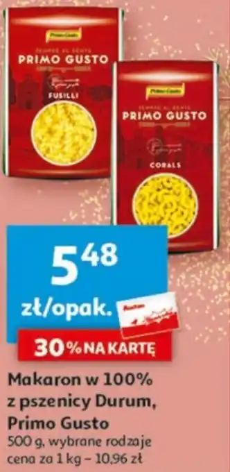 Auchan Makaron w 100% z pszenicy Durum Primo Gusto 500 g oferta