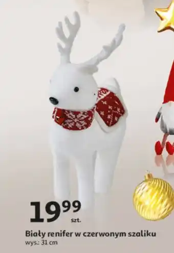 Auchan Biały renifer w czerwonym szaliku oferta