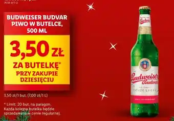 Lidl BUDWEISER BUDVAR PIWO W BUTELCE 500 ML oferta