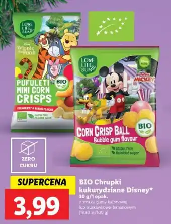 Lidl BIO Chrupki kukurydziane Disney 30 g oferta
