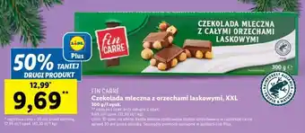 Lidl FIN CARRÉ Czekolada mleczna z orzechami laskowymi XXL 300g oferta