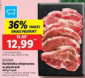 Lidl RZEŹNIK Karkówka wieprzowa w plastrach 560g oferta