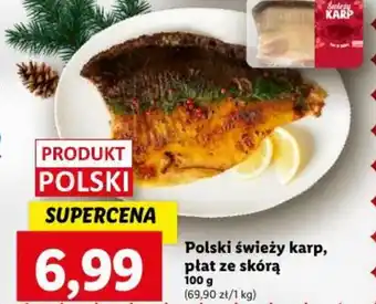 Lidl Polski świeży karp płat ze skórą 100g oferta