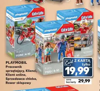 PLAYMOBIL Pracownik sprzątający, Klienci, Klient online, Sprzedawca chleba, Rower sklepowy