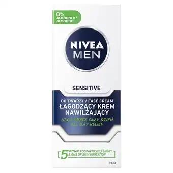 Rossmann Nivea men sensitive łagodzący krem nawilżający do twarzy 75 ml oferta